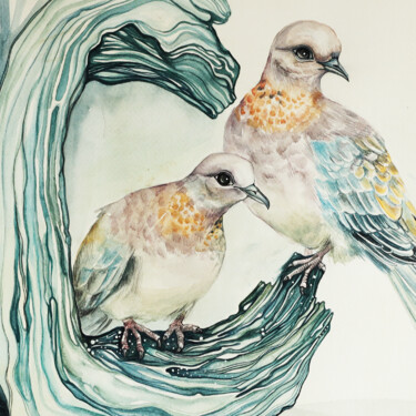 the transformation of the guest Painting titled "the transformation…" by Merve Gürlek, Original Artwork, Watercolor