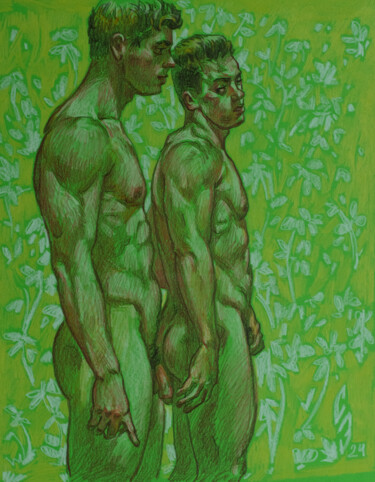 Рисунок под названием "Green hedge" - Sergey Sovkov, Подлинное произведение искусства, Цветные карандаши