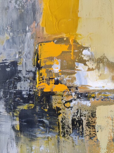 Peinture intitulée "Fréquences jaunes" par Marie Line Robert, Œuvre d'art originale, Acrylique Monté sur Châssis en bois