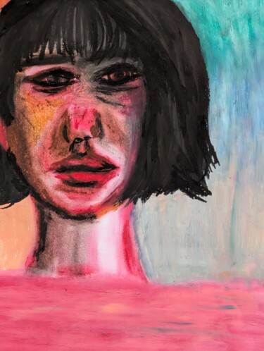 Disegno intitolato "A volte a metà, con…" da Graziana Checchia Pantaleone, Opera d'arte originale, Pastello