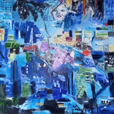 Peinture intitulée "348 Femme D'affaires" par Gilles Janson, Œuvre d'art originale, Huile