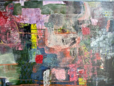 Painting titled "Meadow in blossom" by Mihaela Topsa, Original Artwork, Acrylic Mounted on Wood Stretcher frame