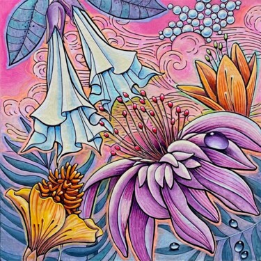 Peinture intitulée "ODE AUX PARFUMS" par Jean-Luc Osswald, Œuvre d'art originale, Acrylique