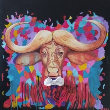 Pittura intitolato "Buffalo Colors" da Chantal Notin, Opera d'arte originale, Acrilico Montato su Telaio per barella in legno