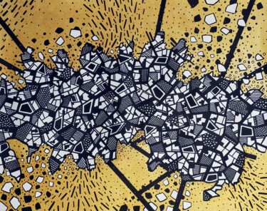 Pittura intitolato "Gouge Away #2" da Riccardo Capparella (Ticco), Opera d'arte originale, Acrilico