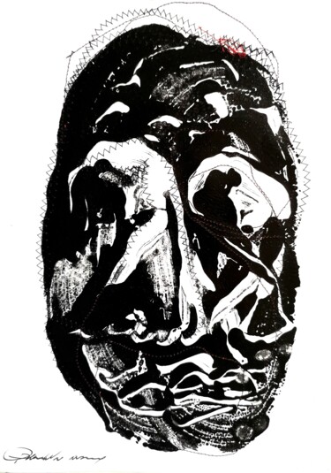 Schilderij getiteld "Portrait 22" door Massimo Quadrelli, Origineel Kunstwerk, Acryl