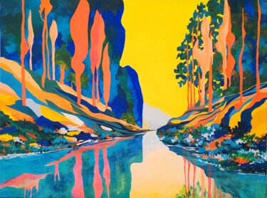 ENERGIE RAYONNANTE Peinture intitulée "ENERGIE RAYONNANTE" par Lucile Plancke Delassus, Œuvre d'art originale, Acrylique Monté sur Châssis en b…