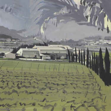 Peinture intitulée "N° 2 – Oppède le Vi…" par Michelle Auboiron, Œuvre d'art originale, Acrylique Monté sur Châssis en bois