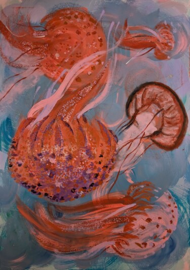 Pittura intitolato "Correnti" da Graziana Checchia Pantaleone, Opera d'arte originale, Acrilico Montato su Telaio per barell…