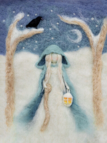 纺织艺术 标题为“Cailleach” 由Christine Denorme, 原创艺术品, 纺织纤维