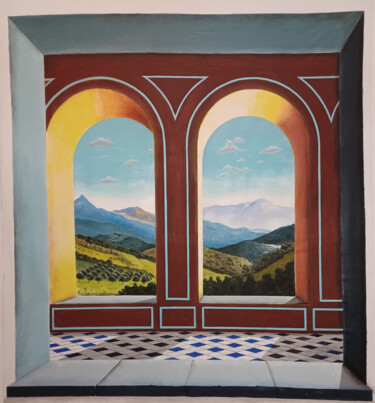 Finestra su loggiato 1a Painting titled "Finestra su loggiat…" by Giorgio Paci, Original Artwork, Acrylic