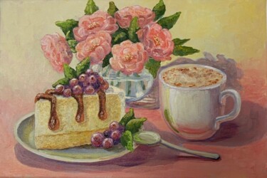 Painting titled "Still life" by Tetiana Kovtun, Original Artwork, Acrylic Mounted on Wood Stretcher frame