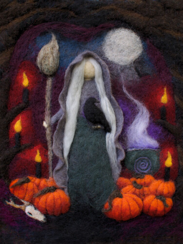 제목이 "Samhain"인 섬유 예술 Christine Denorme로, 원작, 섬유 섬유