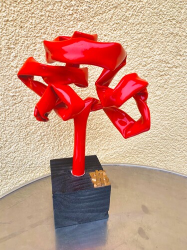 Sculpture titled "Red tree" by Hellmut Stauffer, Original Artwork, Plastic
