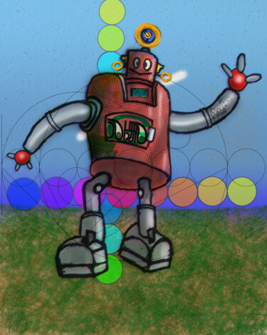 Desenho intitulada "Chogokin GA-53" por Belfeygor, Obras de arte originais, Aerógrafo