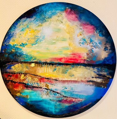 Painting titled "Horizon" by Astrid Fraccola, Original Artwork, Acrylic Mounted on Wood Stretcher frame