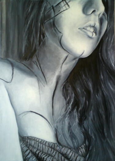 Painting titled "Adele" by Lenka Pasker, Original Artwork, Oil Mounted on artwork_cat.