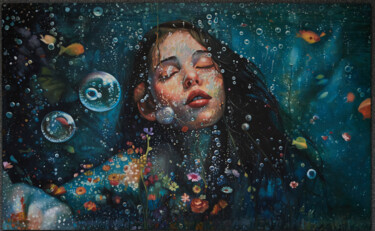 Malerei mit dem Titel "Dreamy" von Magdalena Haladyn, Original-Kunstwerk, Öl Auf Keilrahmen aus Holz montiert