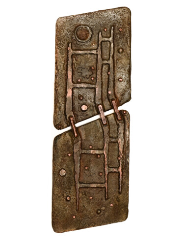 Sculpture titled "Duo Panel.  Relief.…" by Andrzej Krasuski, Original Artwork, Metals