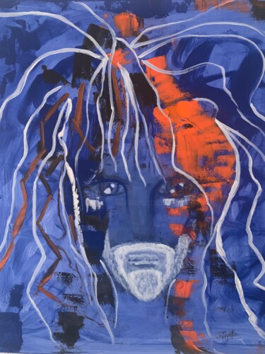 Peinture intitulée "Barbe blanche" par Alexandra Falaise, Œuvre d'art originale, Acrylique Monté sur Châssis en bois