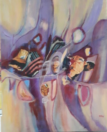 Peinture intitulée "Composition 10/2024" par Monique Chef, Œuvre d'art originale, Acrylique Monté sur Châssis en bois