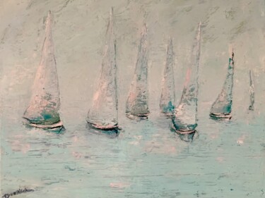 Peinture intitulée "Ocean Peace" par Dora Kalinova, Œuvre d'art originale, Huile Monté sur Châssis en bois