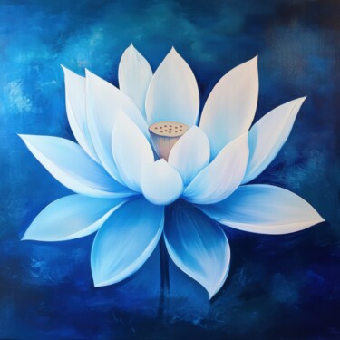 Lotus of Stillness 数字艺术 标题为“Lotus of Stillness” 由Valeria Shtein, 原创艺术品, AI生成的图像