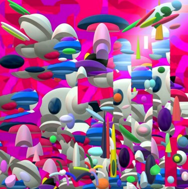 Digital Arts titled "GIOCATTOLI INTERIORI" by Iannilli  Laila Antonella, Original Artwork, 3D Modeling Mounted on Plexiglass