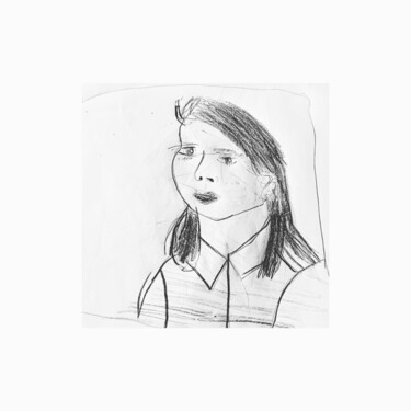 Drawing titled "Portrait sketch" by Irfan Ajvazi, Original Artwork, Ballpoint pen
