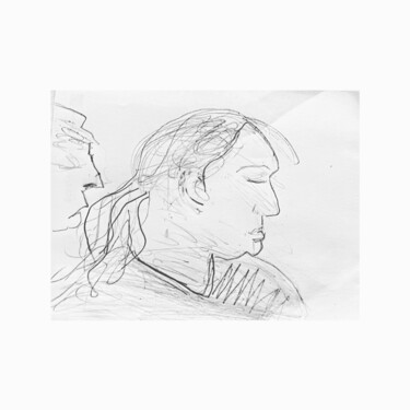 图画 标题为“Untitled sketches II” 由Irfan Ajvazi, 原创艺术品, 圆珠笔 安装在木板上