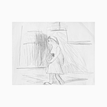 图画 标题为“Untitled sketches I…” 由Irfan Ajvazi, 原创艺术品, 圆珠笔 安装在木质担架架上