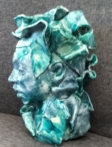 "Les Rubans bleus" başlıklı Heykel Rosy Barande tarafından, Orijinal sanat, Terracotta