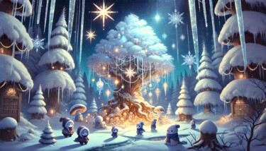 数字艺术 标题为“Magischer Winterbau…” 由Daniel Bauer, 原创艺术品, AI生成的图像