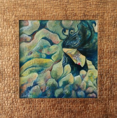 Затвори очи Peinture intitulée "Затвори очи" par Anna Mytavska (Cabrerra), Œuvre d'art originale, Huile Monté sur Châssis en bois