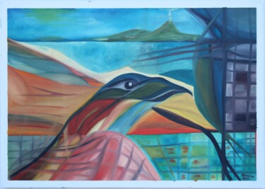 Malerei mit dem Titel "Adler" von Hansjörg Hermann, Original-Kunstwerk, Öl