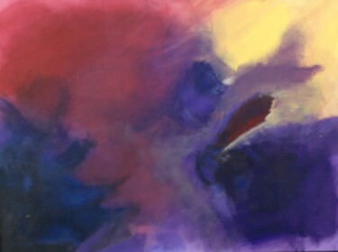 Peinture intitulée "Nuage Rouge" par Christelle Moreau, Œuvre d'art originale, Acrylique