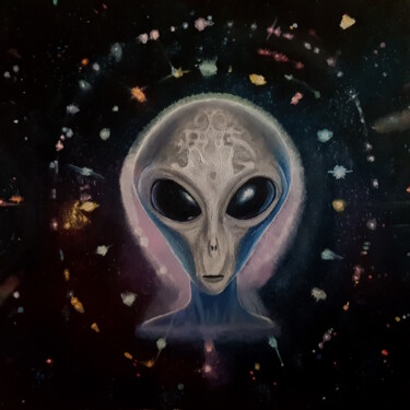 Картина под названием "Psychonaut" - Andy Schweigard, Подлинное произведение искусства, Масло Установлен на Деревянная рама…