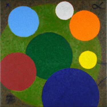 Malerei mit dem Titel "Quadrat 12" von Detlef Lemme (Farbenkugel), Original-Kunstwerk, Acryl Auf Keilrahmen aus Holz montiert