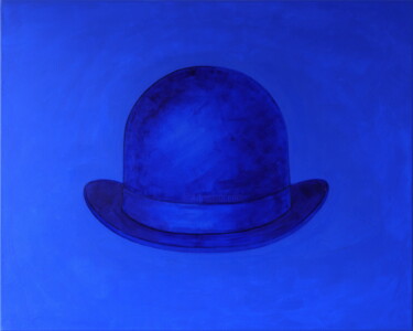 Malerei mit dem Titel "Bowler (Ultramarin)" von Detlef Lemme (Farbenkugel), Original-Kunstwerk, Acryl Auf Keilrahmen aus Hol…
