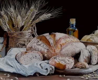 Peinture intitulée ""Première fournée d…" par Philippe Lemesle, Œuvre d'art originale, Huile