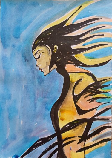 Drawing titled "Muse" by Ashton Knighting, Original Artwork, Ink