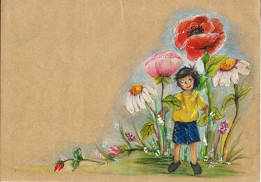 Pintura intitulada "O Mindinho" por Isabel Alfarrobinha, Obras de arte originais, Aquarela