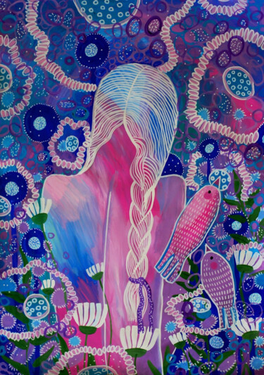 Malerei mit dem Titel "Careful" von Ulia Potasova Vostrikova, Original-Kunstwerk, Gouache