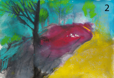 Peinture intitulée "Vue 2" par Grégory Geng, Œuvre d'art originale, Encre