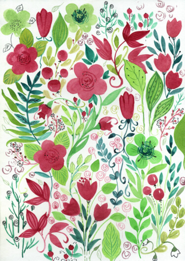 "Акварельный узор из…" başlıklı Tablo Светлана Чиженкова tarafından, Orijinal sanat, Suluboya