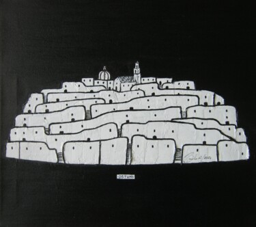 제목이 "OSTUNI  LA CITTA BI…"인 미술작품 Alfredo Troilo로, 원작, 아크릴 나무 들것 프레임에 장착됨