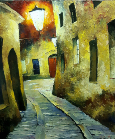 Картина под названием "Silent evening" - Vladislav Dmitrijev, Подлинное произведение искусства, Масло