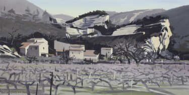 N° 3 – Oppède le Vieux – Les carrières Peinture intitulée "N° 3 – Oppède le Vi…" par Michelle Auboiron, Œuvre d'art originale, Acrylique Monté sur Châssis en bois