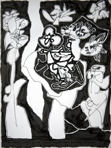 Desseins? 2010-A 04 「Desseins? 2010-A 04」というタイトルの描画 Rémy Verneuilによって, オリジナルのアートワーク, インク