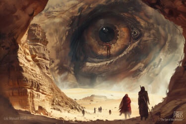 Digital Arts titled "The Eye of the Beho…" by Pointless Pixels, Original Artwork, AI generated image Mounted on Wood Stretch…